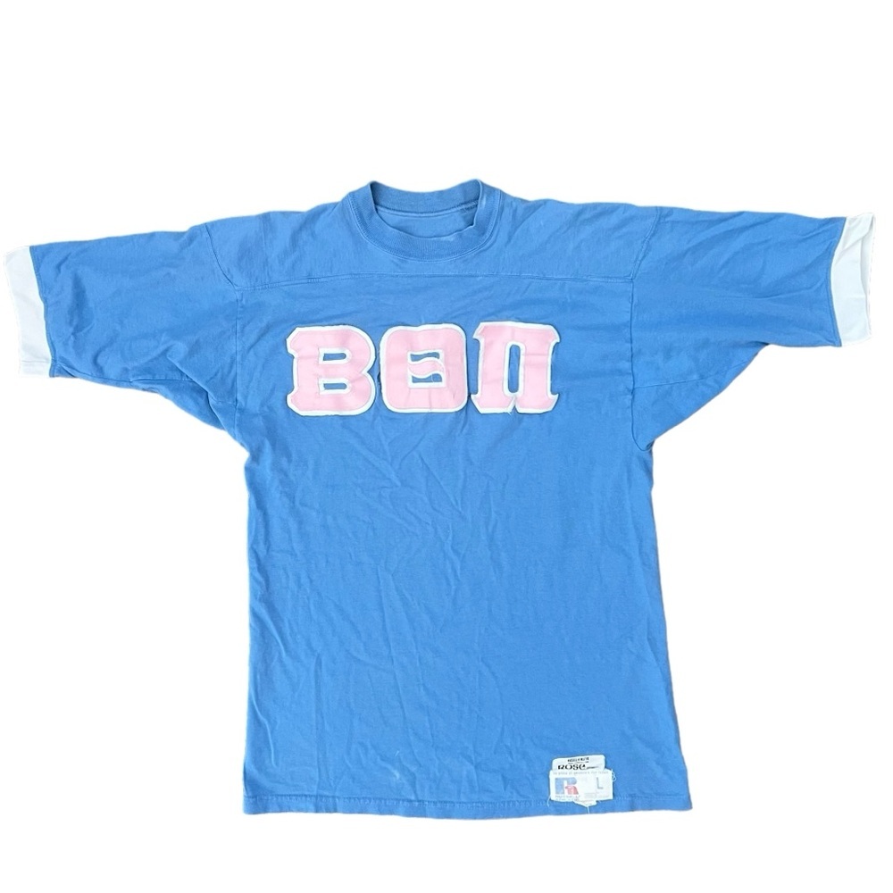 Vtg 80s Russell Athletic Fraternity Jersey Baseball T-Shirt - Beta Theta Pi - L - Picture 2 of 9